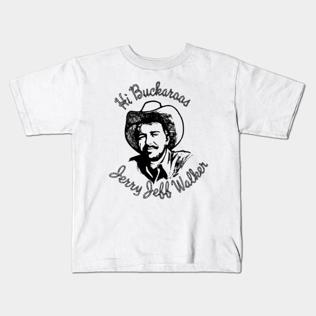 jerry jeff walker Kids T-Shirt by Rundown